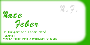 mate feber business card